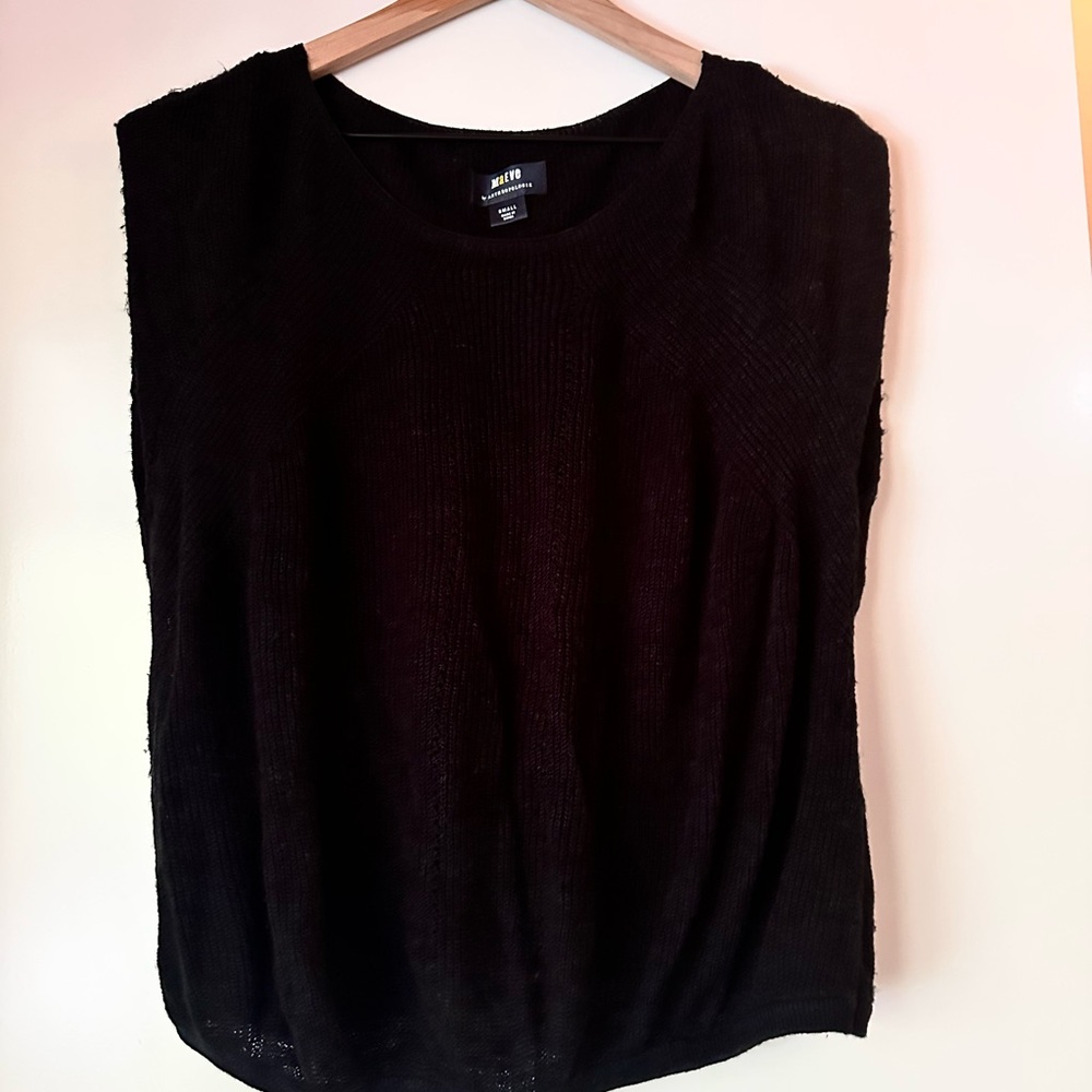 Anthropologie Maeve Black Sleeveless Sweater Tee